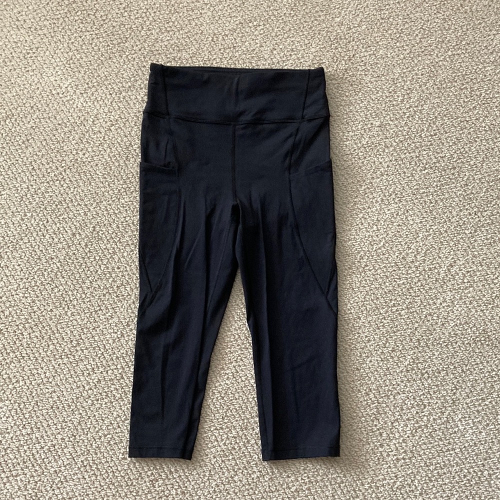 Lululemon Break Free Crop 17” Black 6 Like New Pockets Fast Free Nulux Tights